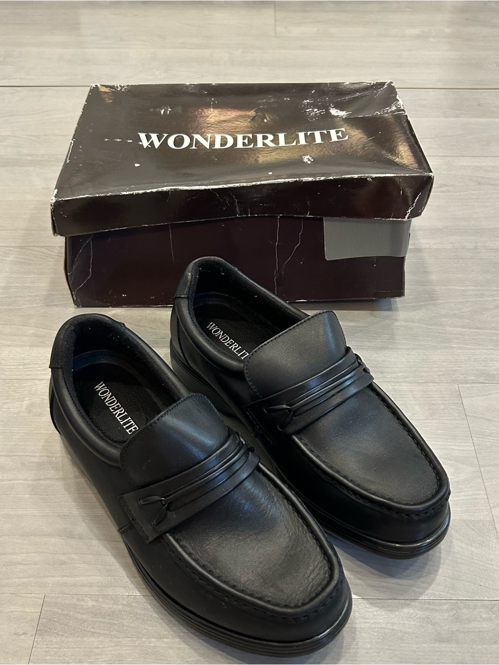 Wonderlite Walter Loafers Shoes Mens 8 M Black Leather Comfort Walking Slip On